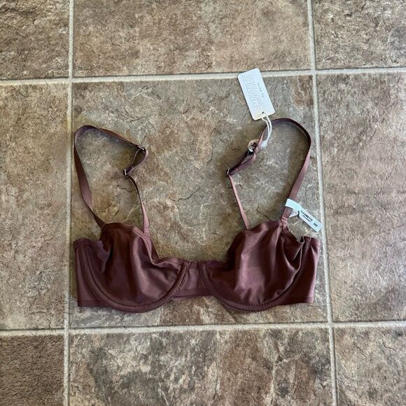 Aerie Smoothez Mesh Balconette Unlined Bra Brown 32C - Picture 1 of 7